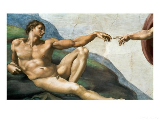 The Sistine Chapel Ceiling Frescos After Restoration The Creation Of Adam