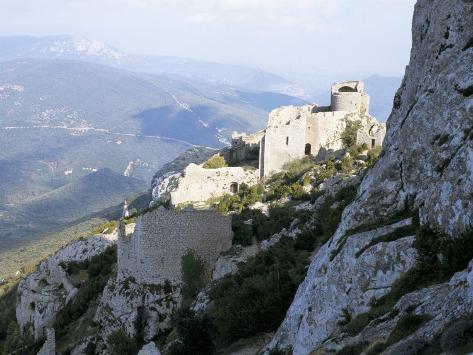 Cathar Castle Of Peyrepertuse Between Carcassonne And Perpignan