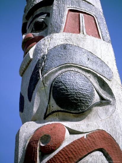 'Detail of Totem Pole, Queen Charlotte Islands, British ...