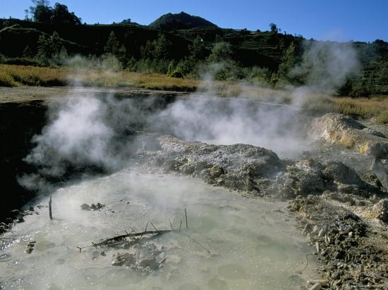 Bubbling Mud Pools Kawah Sikidang Volcanic Crater Dieng 