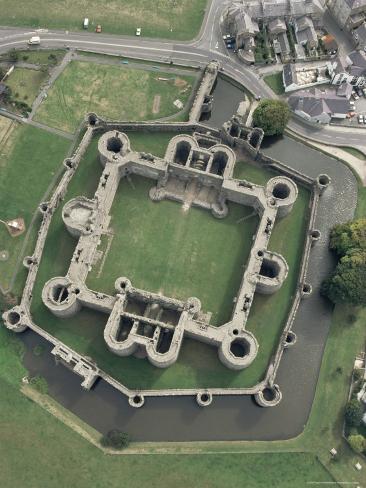 Aerial View of Beaumaris Castle, Unesco World Heritage Site, Gwynedd