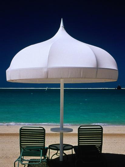 Chairs And Umbrella At Jumeirah Beach Ritz Carlton Hotel Dubai