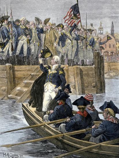 'General George Washington Leaving New York City after Celebrating the British Retreat, c.1783 ...