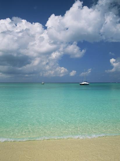 still turquoise sea off seven mile beach grand cayman cayman