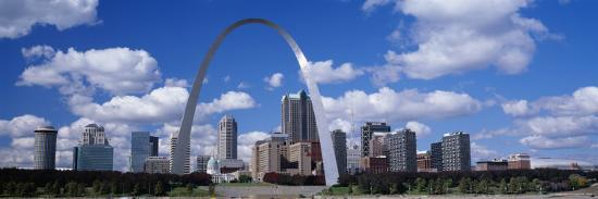 Metal Arch in Front of Buildings, Gateway Arch, St. Louis, Missouri, USA Photographic Print at ...