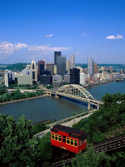 'Duquesne Incline Cable Car and Ohio River, Pittsburgh ...
