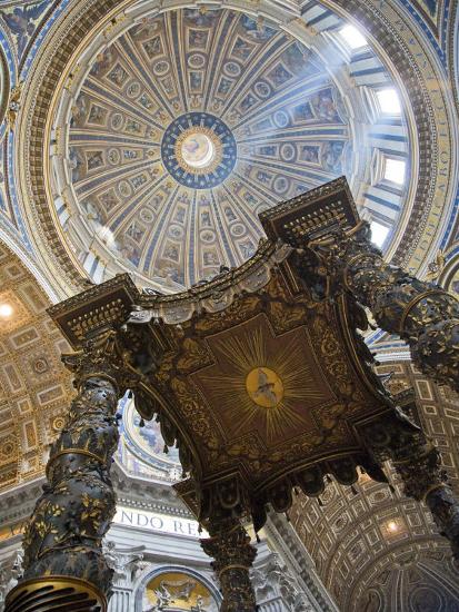 'Detail of Bernini's Baroque Baldachin, St Peter's Basilica, Rome ...