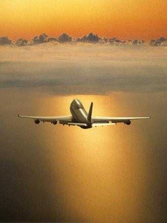 'Airplane Flying Through Clouds' Photographic Print - Peter Walton
