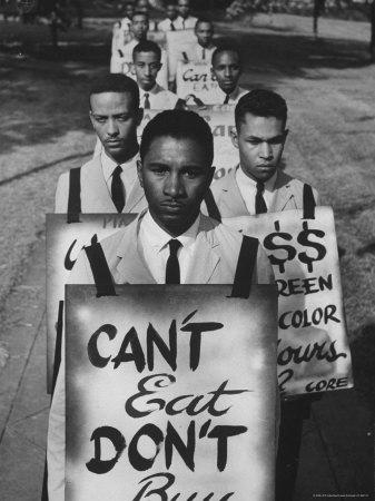 'african americans on picket line protesting treatment at