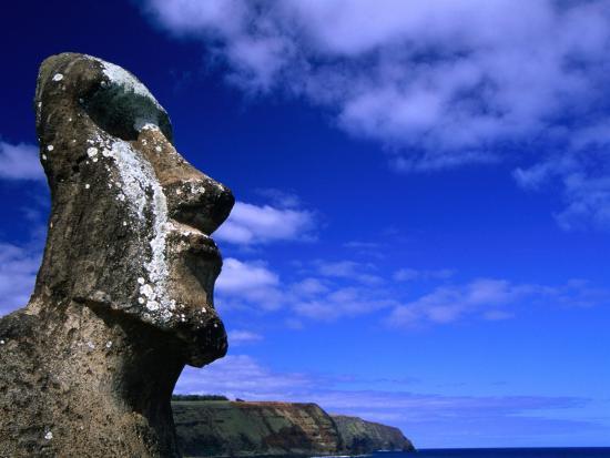 Traditional Moai Carved from Soft Volcanic Rock, Ahu 