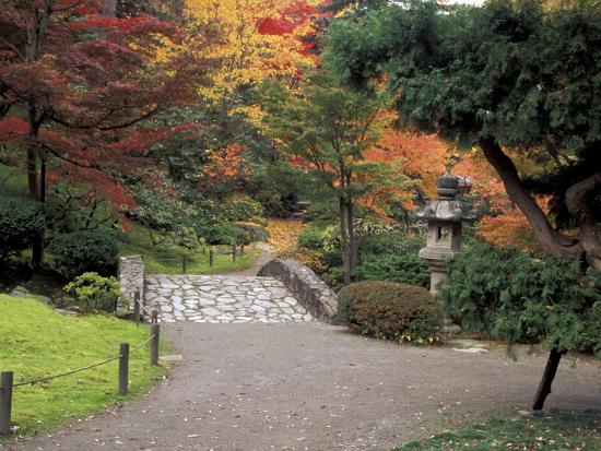 Pathway And Stone Bridge At The Japanese Garden Seattle