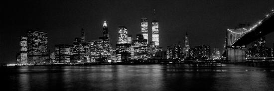 New York Skyline At Night Dominated By The Twin Towers Of The World Trade Centre August 1981 Photographic Print Allposters Com