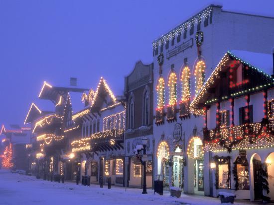 Main Street With Christmas Lights At Night, Leavenworth, Washington Main Street with Christmas Lights at Night, Leavenworth, Washington, USA Photographic Print by Jamie & Judy Wild at AllPosters.com - Main Street With Christmas Lights At Night, Leavenworth, Washington