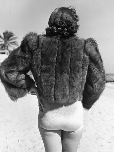 fur bathing suit