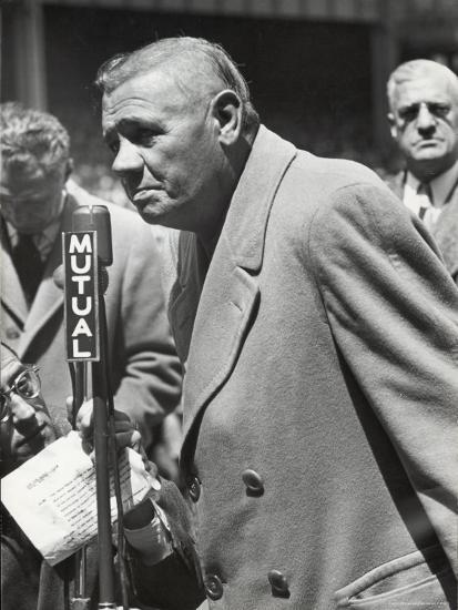 Ailing and Emotional Babe Ruth Addressing the Crowd at Yankee ...