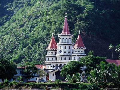 Sausau Church Amongst Trees Sigave Futuna Wallis Futuna Photographic Print Tony Wheeler Allposters Com