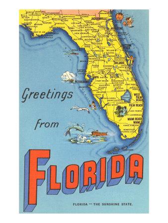 'Map of Florida' Art | AllPosters.com