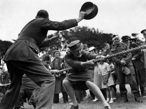 World War Ii Women Ats Women Take Part In A Tug Of War Competition August 1941