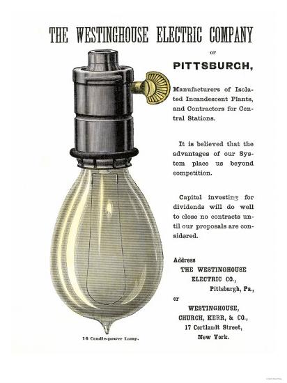'Westinghouse Electric Company's 16 Candle-Power Incandescent Lamp