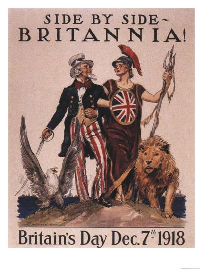  Uncle  Sam WWI Lions  Patriotism Empire USA 1918 Giclee 