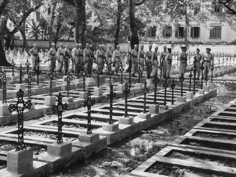 French Troops Paying Last Respects To Fallen Comrades Prior To Leaving City