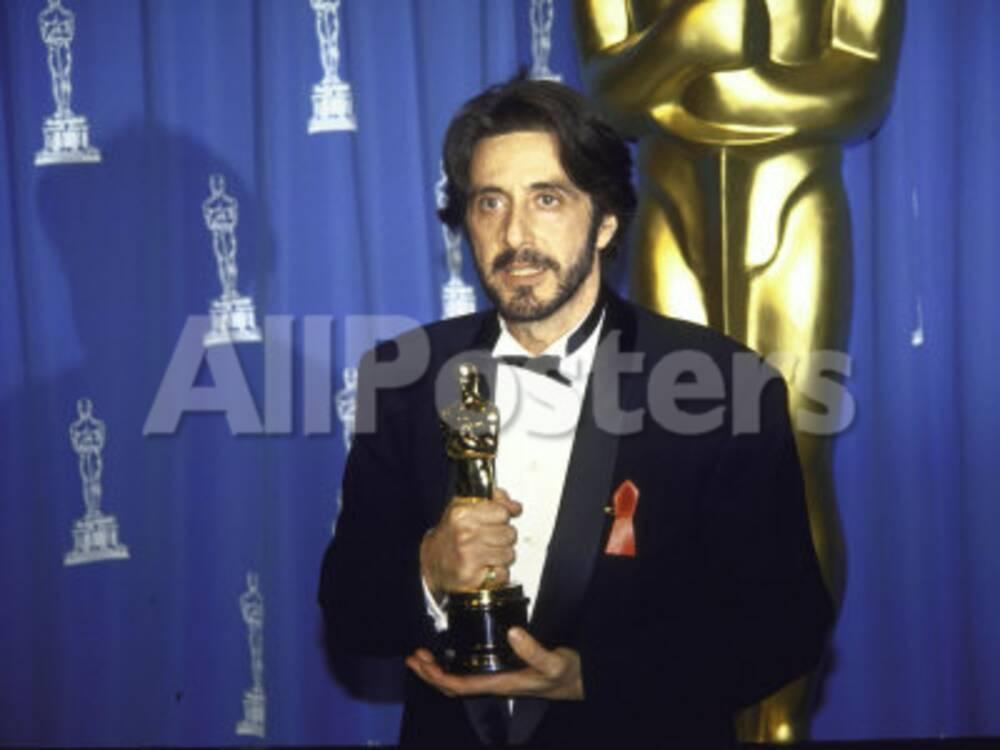 'Actor Al Pacino Holding His Oscar in Press Room at Academy Awards