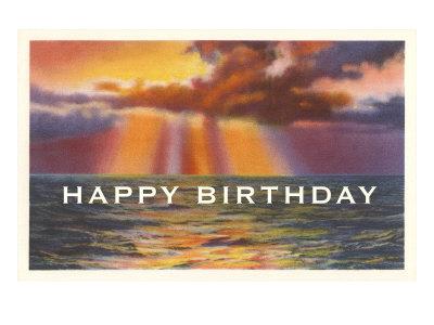 ‘Happy Birthday, Sunset over Water’ Print | AllPosters.com