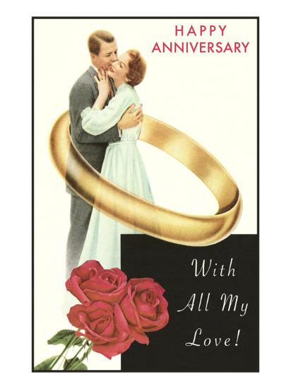 Happy Anniversary Couple In Wedding Band Art At Allposters Com