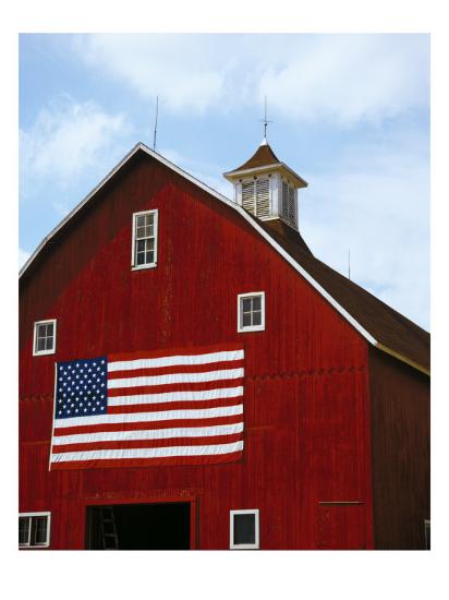 Barn Door with American Flag Photo at AllPosters.com