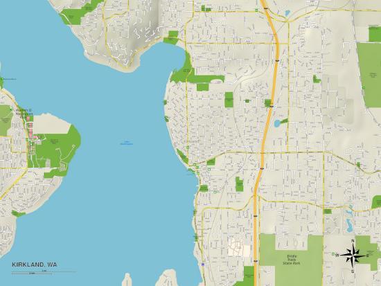 'Political Map of Kirkland, WA' Photo - | AllPosters.com 'Political Map of Kirkland, WA' Photo - | AllPosters.com on Kirkland Wa Map id=92727