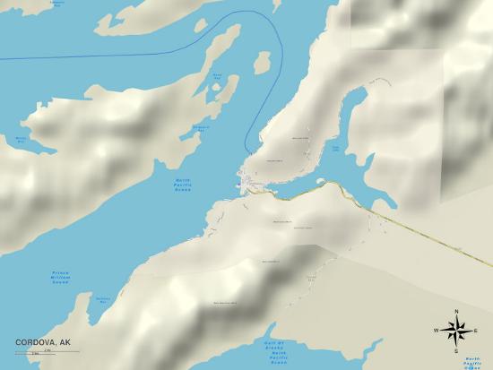 'Political Map of Cordova, AK' Photo - | AllPosters.com