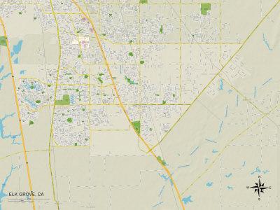 &#039;Political Map of Elk Grove, CA&#039; Photo - | AllPosters.com