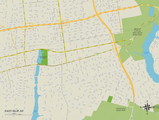 'Political Map of East Islip, NY' Photo | AllPosters.com