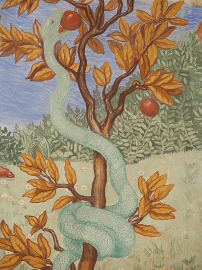 'Detail of a Fresco Showing the Serpent in the Garden of Eden, Puteaux