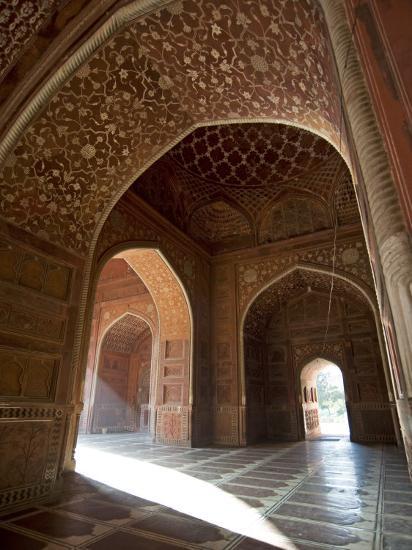 Interior Of Red Sandstone Mosque At The Taj Mahal Agra Uttar Pradesh