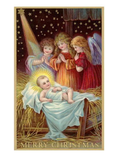 merry christmas angels admiring