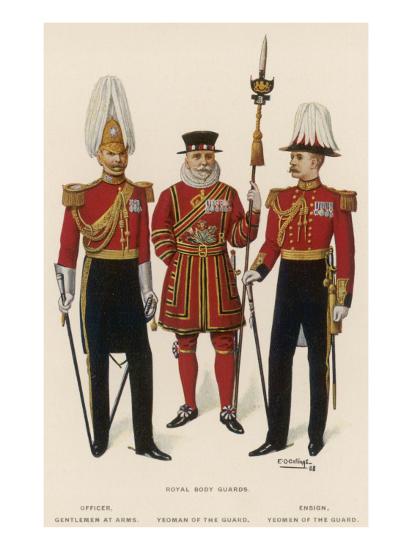 Royal Body Guards Officer, Gentlemen at Arms Yeoman of the Guard Ensign ...