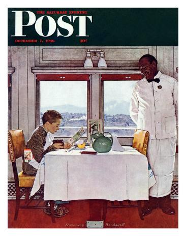 new-york-central-diner-saturday-evening-post-cover-december-7-1946
