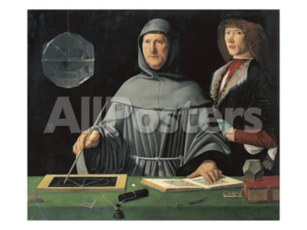 'Portrait of Fra Luca Pacioli with a Pupil' Posters - Jacopo de'Barbari