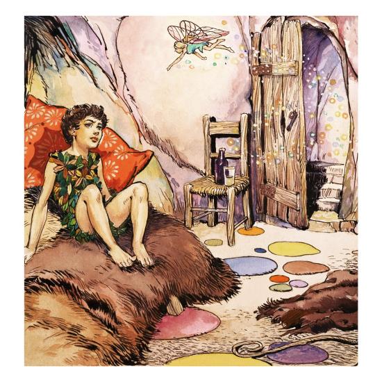 Peter Pan Talking To Tinkerbell Illustration From Peter Pan By J M Barrie Giclee Print Nadir Quinto Allposters Com