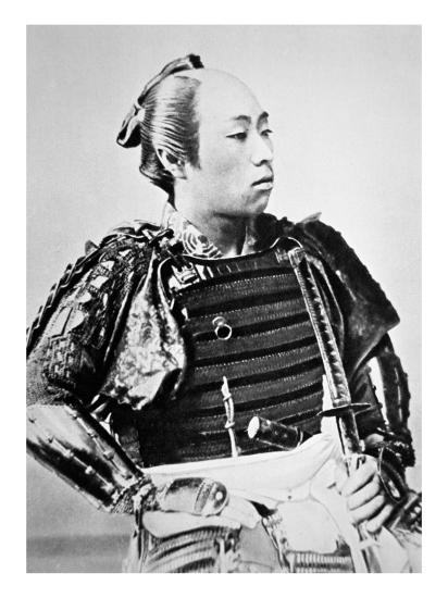 Samurai of Old Japan with Traditional Hairstyle Giclee 