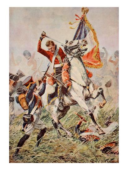 Sergeant Ewart Capturing The Eagle At Waterloo Giclee Print By