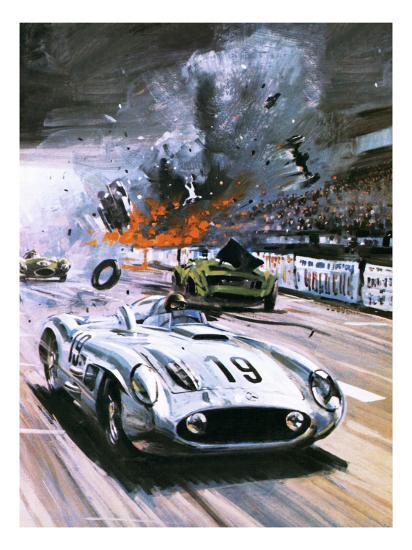 Mercedes For Sale >> Mercedes Crash in the 1955 Le Mans Race Giclee Print by Graham Coton at AllPosters.com Mercedes For Sale >> Mercedes Crash in the 1955 Le Mans Race Giclee Print by Graham Coton at AllPosters.com