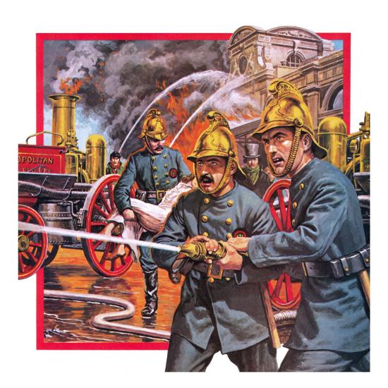 10 lines on fire brigade picture