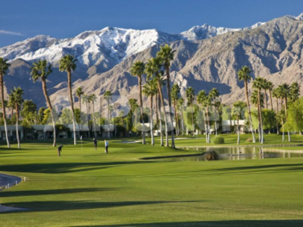 'Desert Princess Golf Course and Mountains, Palm Springs, California