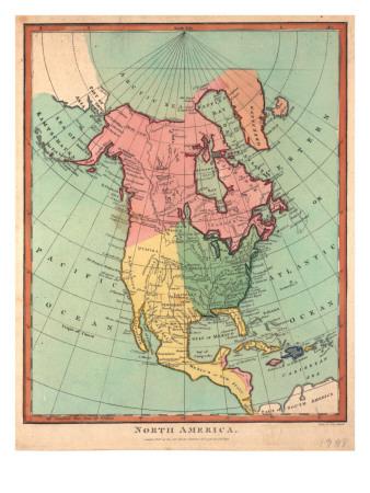 'North America, 1790' Giclee Print - J. Wilkes | AllPosters.com