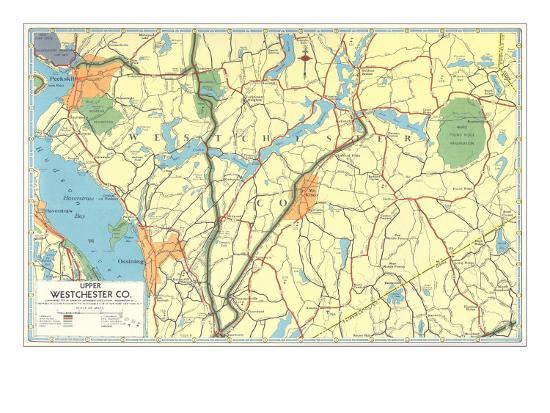 'Map of Upper Westchester County, New York' Posters | AllPosters.com