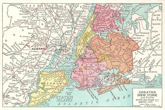 'Map of Greater New York City' Print | AllPosters.com