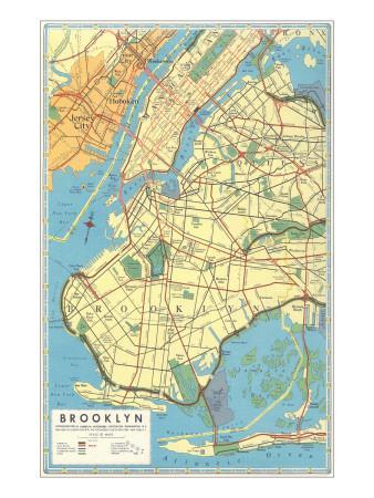 'Map of Brooklyn, New York' Posters | AllPosters.com