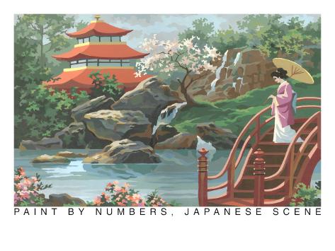 'Paint by Numbers, Japanese Scene' Print
